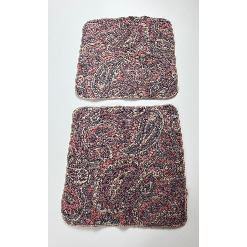Viintage Royal Velvet Fieldcrest Washcloth Set 2 Antique Rose Paisley Cotton NWT